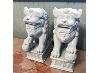 Ballard Designs High-fired Porcelain Foo Dog Figures