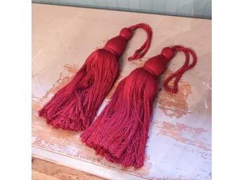 Pair Of Red Accent Tassels