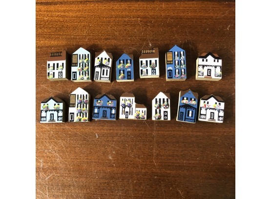 Miniature Painted Wooden Houses