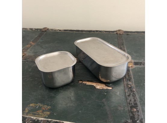 Two Volrath Stainless Steel Fridge Containers