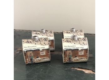 Four NH Maple Syrup Cabin Tins