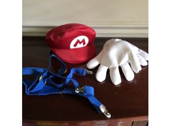 Mario Costume With Hat, Hands And Suspenders