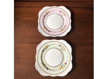 Pair Of Vintage Colclough China Square Plates
