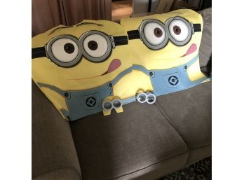 Set Of Two Minion Costumes With Glasses Accessory
