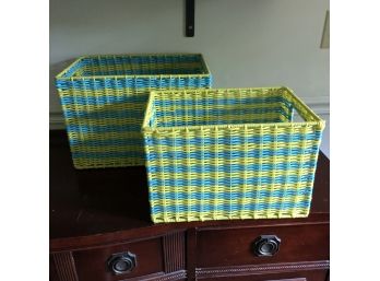 Set Of Two Colorful Bins