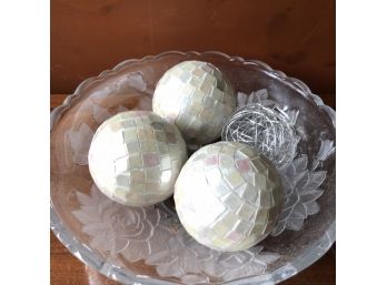 Glass Bowl With Decorative Balls
