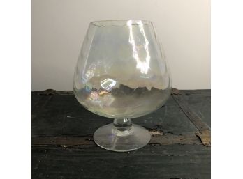 Iridescent Glass Footed Vase