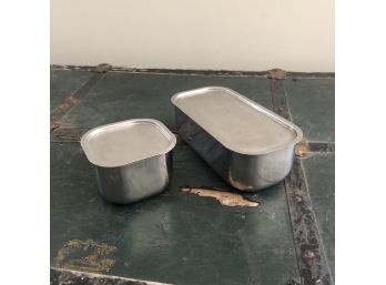Two Volrath Stainless Steel Fridge Containers