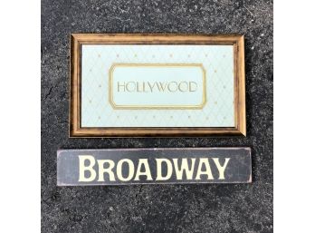 'Broadway' And 'Hollywood' Wall Art