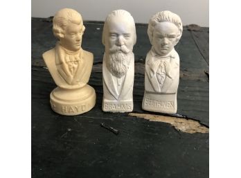 Miniature Busts Of Haydn, Beethoven And Brahms