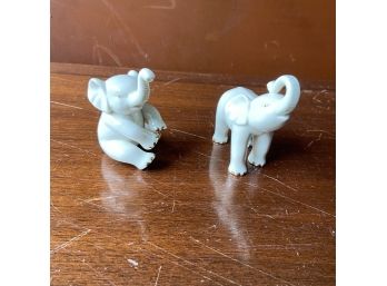 Two Porcelain Lenox Elephants