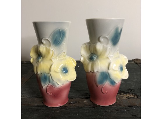Pair Of Vintage Royal Copley Vases