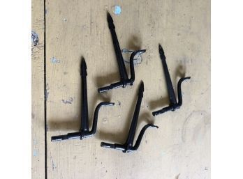 Lot Of 4 Wall Hooks With Movable Arm