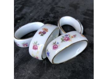 Set Of 4 Vintage Ceramic Napkin Rings
