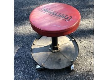 Craftsman Adjustable Height Rolling Creeper Stool With Storage Tray