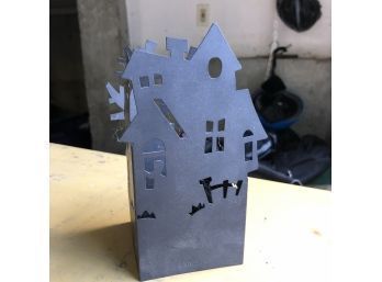 Halloween Silhouette Metal Box For A Candle Glass