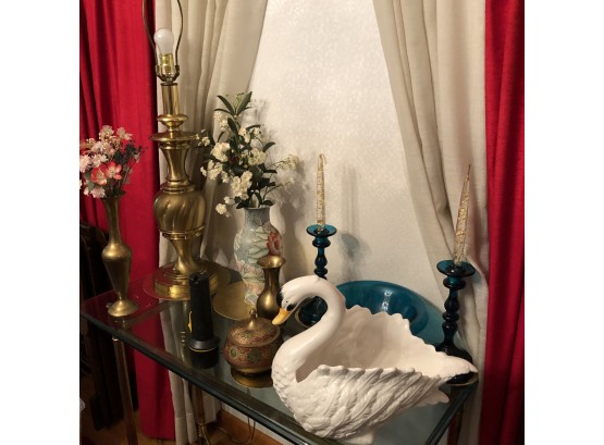 Ceramic Swan And Other Decorative Items