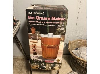Ice Cream Maker Electric And Hand Crank Combo
