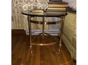 Glass Top Brass Table
