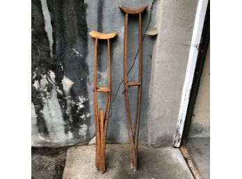 Two Pairs Of  Vintage Crutches