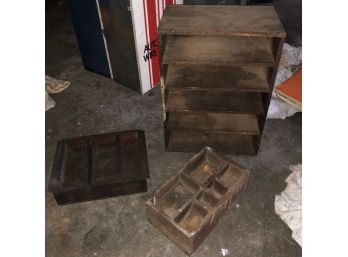 Rustic Wood Storage Compartments