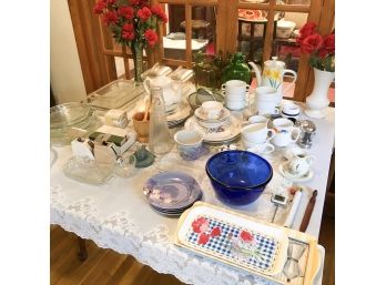 Ceramic And Glassware Table Lot