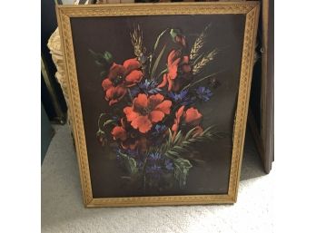 Signed Framed Print - Red Flowers -