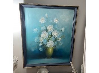 Robert Cox Blue Floral Painting