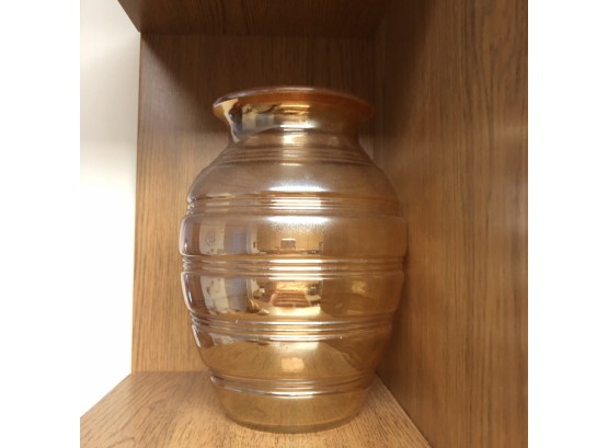 Orange Hive Shaped Glass Vase