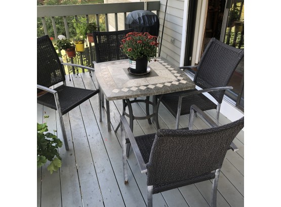 Outdoor Patio Table With Four Chairs