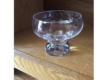 Pretty Iridescent Footed Dish 4.5'