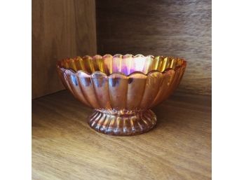 Carnival Glass Pedestal Bowl