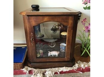 End Table Curio Cabinet With Light