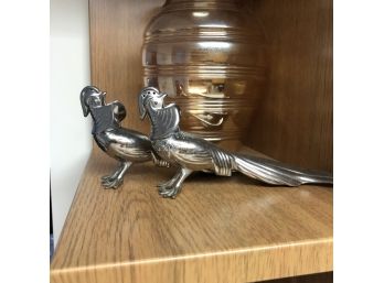 Vintage Silver Plate Pheasant Salt And Pepper Shakers
