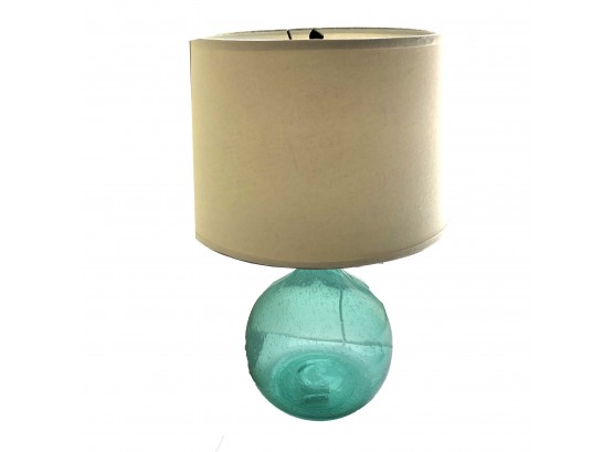 Seeded Glass Table Lamp With Shade