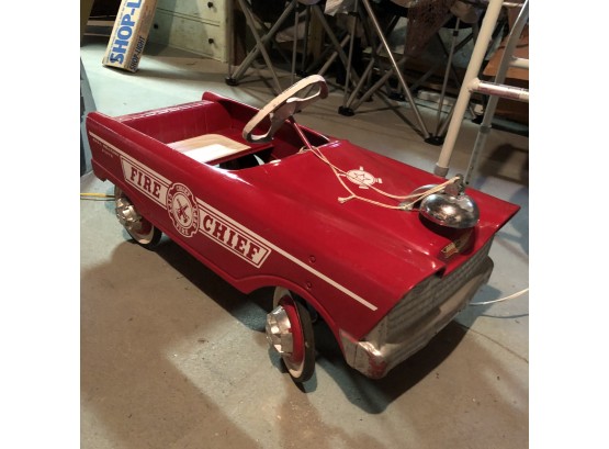 Vintage Fire Chief Pedal Car With Ball Bearing Drive And Bell