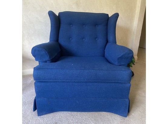 Vintage Ethan Allen Blue Upholstered Armchair
