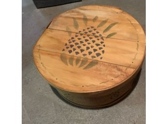 Round Box With Painted Pineapple