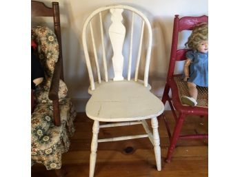 Vintage Wooden Chair Painted White