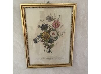 Framed Floral Lithograph Print