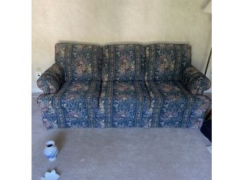 H.M. Company Blue Flowered Upholstered Couch