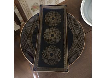 Glass Platter And Rectangular Tray