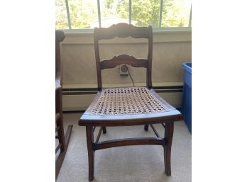 Doll Sized Wooden Chair With Cane Seat