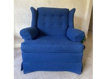 Vintage Ethan Allen Blue Upholstered Armchair