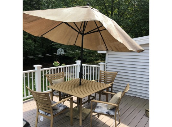 Aluminum Outdoor Table With Large Umbrella