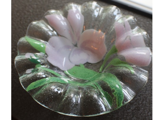 Small Vintage Glass  Bowl - Signed