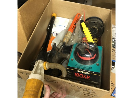 Garage Box Lot: Garden Tools, Outdoor Parts (206)