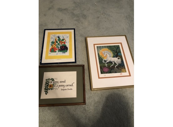 Trio Of Framed Prints, Some Signed