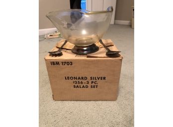Vintage Leonard Silver Salad Set