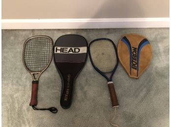 Pair Of Racquetball Rackets With Covers